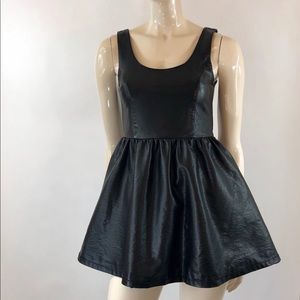 H&M Divided Faux Leather A-line Skater Dress